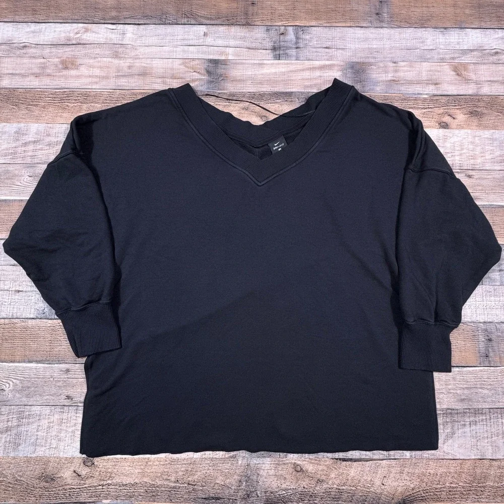 Nike‎ Women Sweatshirt Yoga Dri-FIT V-Neck Pullover Black Medium